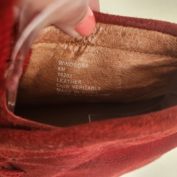ROOTS | Windsors Boots Booties red suede leather chukka size 6M - Picture 5 of 5